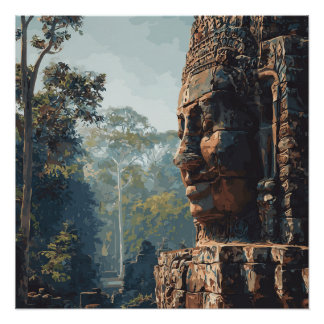 Pôster Cartaz Antigo da Floresta da Selva Cambojana
