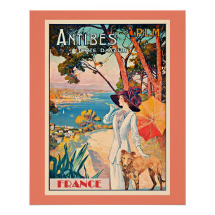 Pôster Cartaz antigo de Antibes França