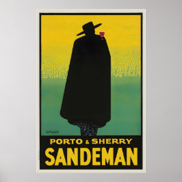 Poster Cartaz Antigo de Comida e Bebida Porto Sherry