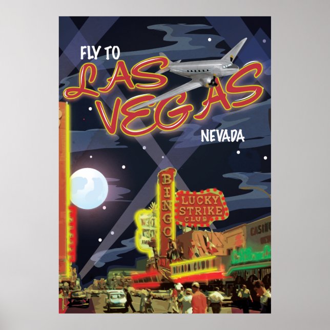 Pôster Cartaz Antigo de Las Vegas (Frente)