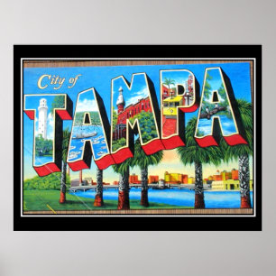 Pôster Cartaz Antigo de Tampa Cidade de Tampa