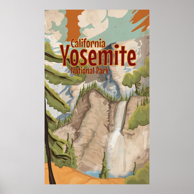 Pôster Cartaz Antigo de Yosemite (Frente)