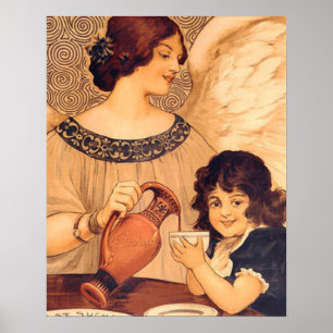 Pôster Cartaz Antigo do Anjo do Chocolate Francês: Arte V