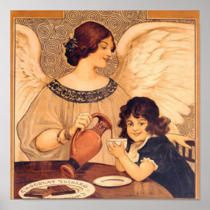 Poster Cartaz Antigo do Anjo do Chocolate Francês: Arte V