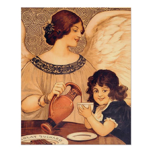 Pôster Cartaz Antigo do Anjo do Chocolate Francês: Arte V (Frente)