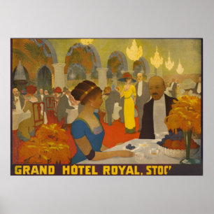Poster Cartaz Antigo do Grand Hotel Royal Estocolmo 1909