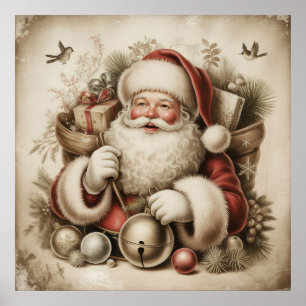 Poster Cartaz Antigo do Papai Noel