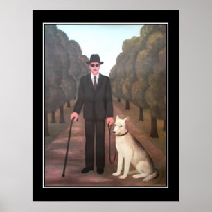 Pôster Cartaz Antigo Homem e Cachorro