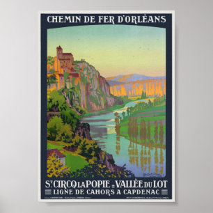 Poster Cartaz Antigo Saint-Cirq-Lapopie 1914