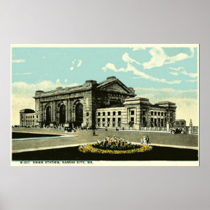 Poster Cartaz Antigo Union Station Kansas City 1914