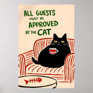 Poster Cartaz Aprovado pelo Gato, Arte de Parede de Pet E