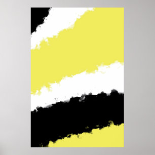 Pôster Cartaz, Aquarela Amarela, Minimalismo Abstrato
