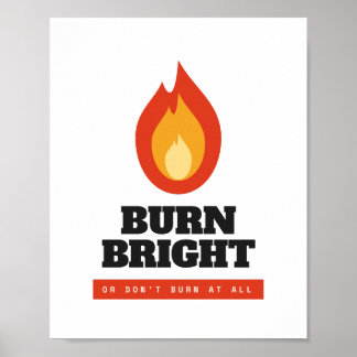 Poster Cartaz Arquivístico Chama Motivacional Brilhante