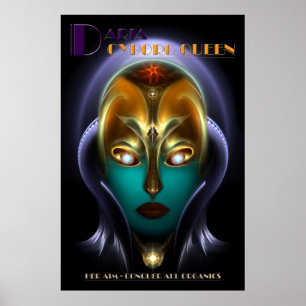Poster Cartaz Arquivístico da Rainha Cyborg Daria