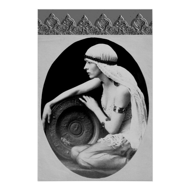 Pôster Cartaz Art Déco com Dançarina Vintage (Frente)