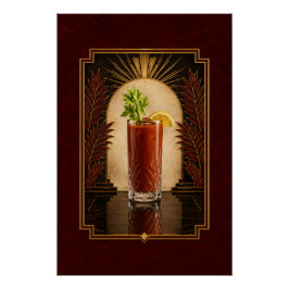 Pôster Cartaz Art Déco de Bloody Mary | Arte de Bar