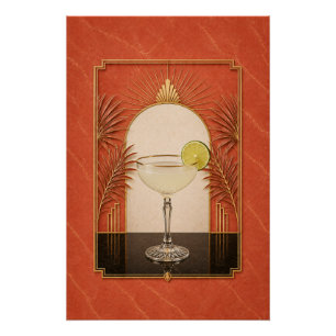 Pôster Cartaz Art Déco de Daiquiri Arte de Bar