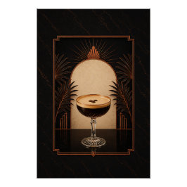 Pôster Cartaz Art Déco de Espresso Martini | Café Imprimí