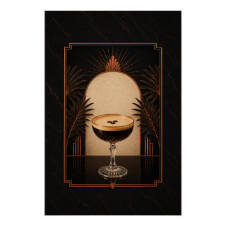 Pôster Cartaz Art Déco de Espresso Martini | Café Imprimí