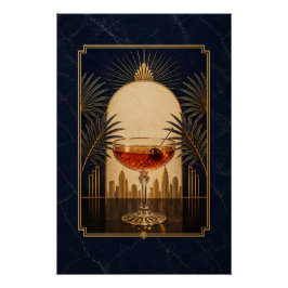 Pôster Cartaz Art Déco de Manhattan | Gatsby Falável Impr