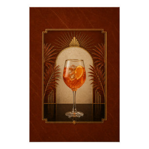 Pôster Cartaz Art Déco do Aperol Spritz Gatsby B para I