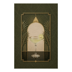 Pôster Cartaz Art Deco Gimlet Arte de Bar