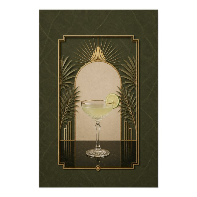 Pôster Cartaz Art Deco Gimlet | Arte de Bar (Frente)