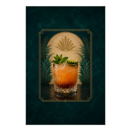 Pôster Cartaz Art Déco Mai Tai | Arte de Bar