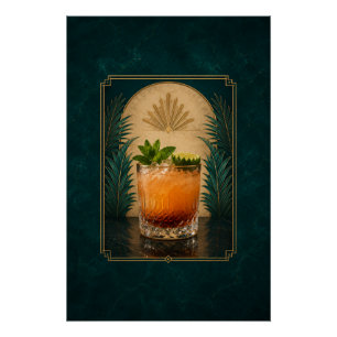 Pôster Cartaz Art Déco Mai Tai Arte de Bar