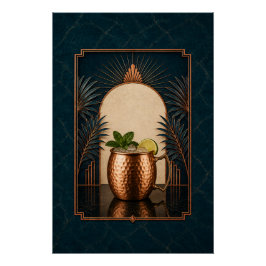 Pôster Cartaz Art Déco Moscow Mule | Arte para Bar