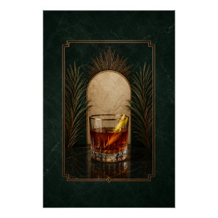 Pôster Cartaz Art Déco Sazerac Arte de Bar