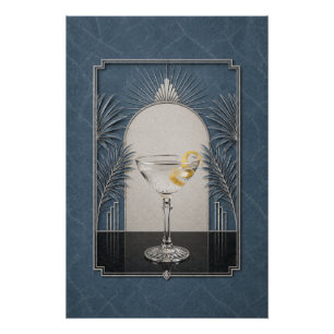 Pôster Cartaz Art Deco Vesper Arte de Bar