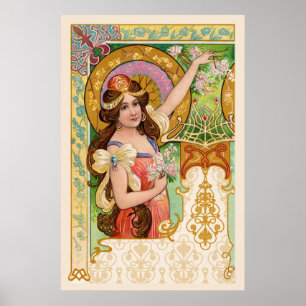 Poster Cartaz Art Nouveau da Primavera