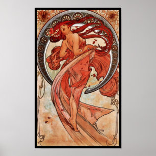 Poster Cartaz Arte Vintage Alfons Mucha 1898 Dança