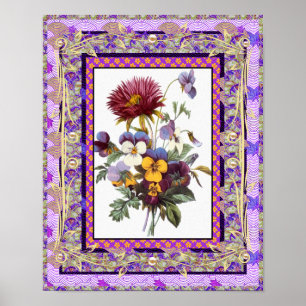 Pôster Cartaz Arte Vintage Flores