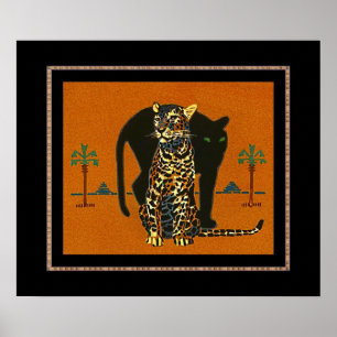 Poster Cartaz Arte Vintage Leopardo
