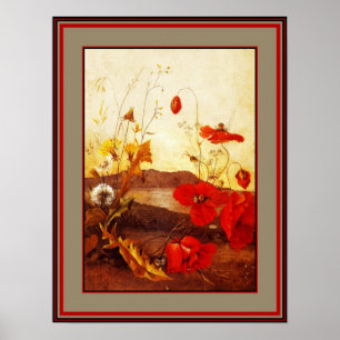 Pôster Cartaz Artistas Famosos 'Poppies' óleo sobre tela 