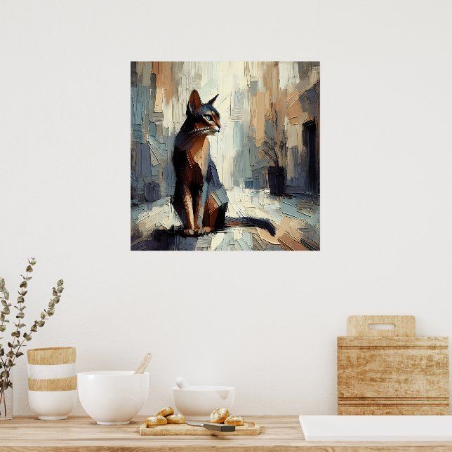 Poster Cartaz Artístico de Gato (Cozinha)