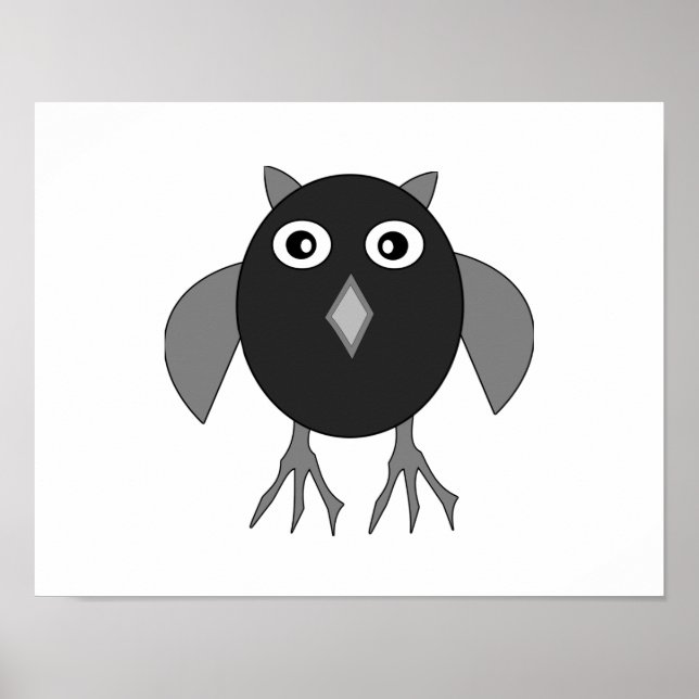 Pôster Cartaz Assustador de Coruja de Halloween (Frente)