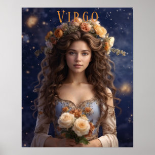 Poster Cartaz Astrológico Feminino de Virgem