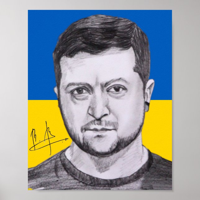 Poster Cartaz Autógrafo de Zelensky (Frente)