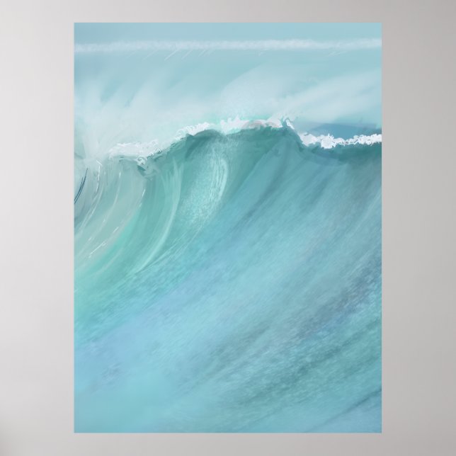 Poster Cartaz Azul Ondas  (Frente)