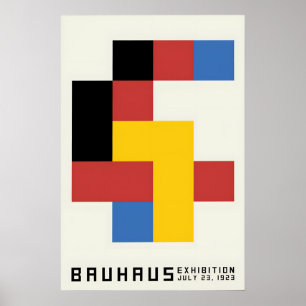 Poster Cartaz Bauhaus Design Cubes Exposição Anos 1920