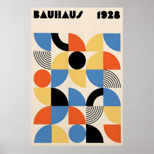 Poster Cartaz Bauhaus Geométrico Arte Moderna de Meados d
