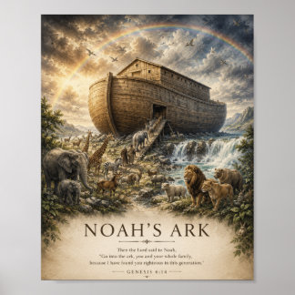 Poster Cartaz Bíblico da Arca de Noé