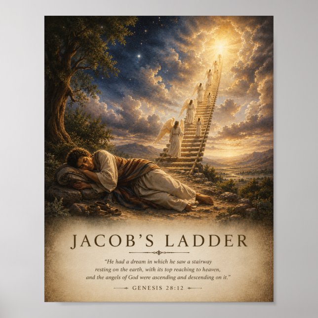 Poster Cartaz Bíblico da Escada de Jacó (Frente)