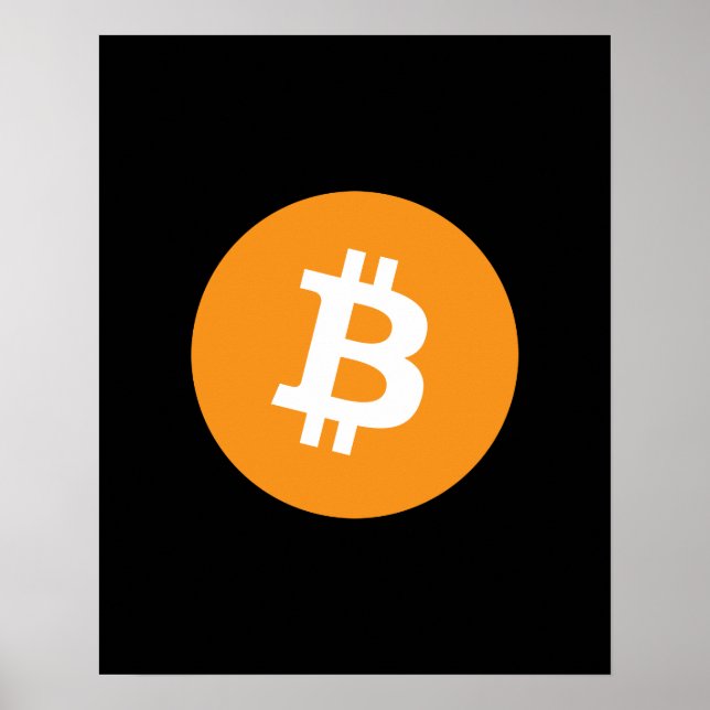 Poster Cartaz Bitcoin Laranja Preto Criptomoeda (Frente)