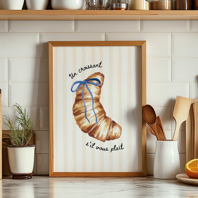 Poster Cartaz Blue Coquette Um Croissant, Por Favor (Criador carregado)
