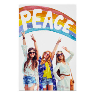 Pôster Cartaz Boho Paz Arco-íris