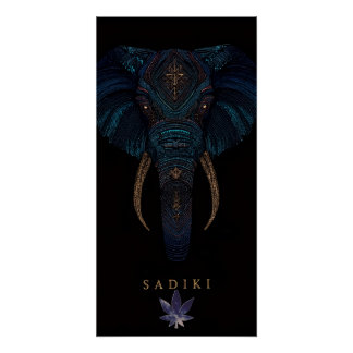 Pôster Cartaz Brilhante de Elefante